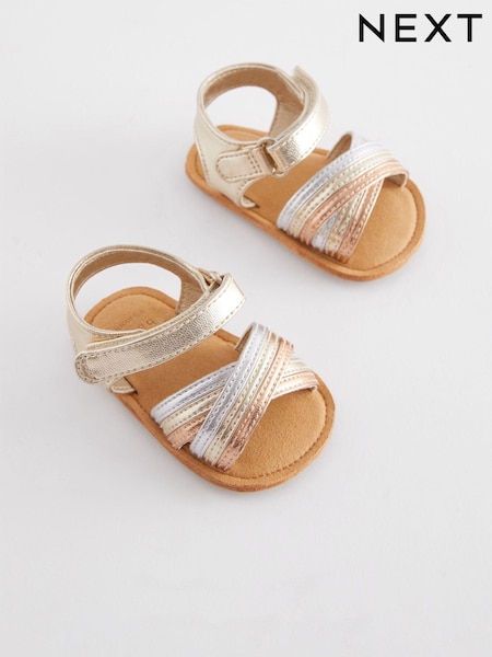 Gold - Cross Strap Baby Sandals (0-24mths) (642126) | 9 €
