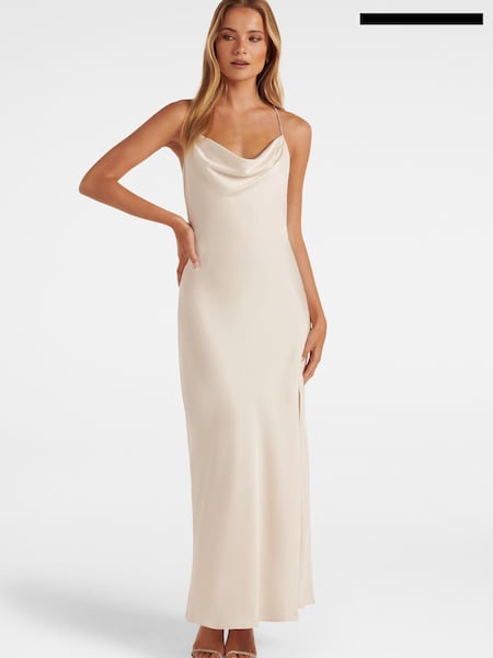 Alb - Rochie Satin cu bretele diamanate Forever New Hannah (642408) | 459 LEI