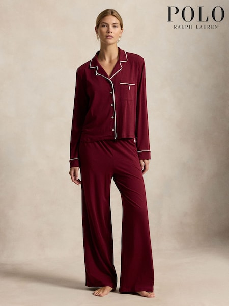 레드 - Polo Ralph Lauren Long-sleeve Jersey Pajamas Set