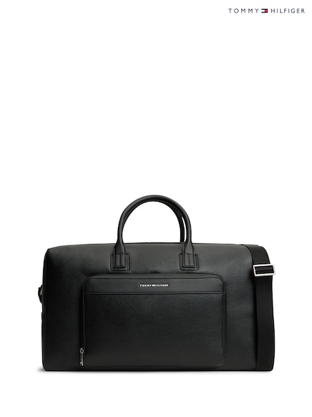 Crno - Regular Tommy Hilfiger Metal Logo Pebble Grain Duffel Bag