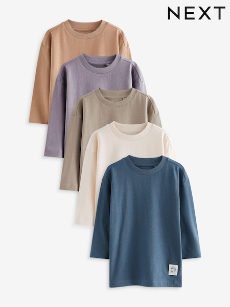 Multicolor - Plain Long Sleeve T-Shirts 5 Pack (3mths-7yrs) (642811) | 29 € - 35 €