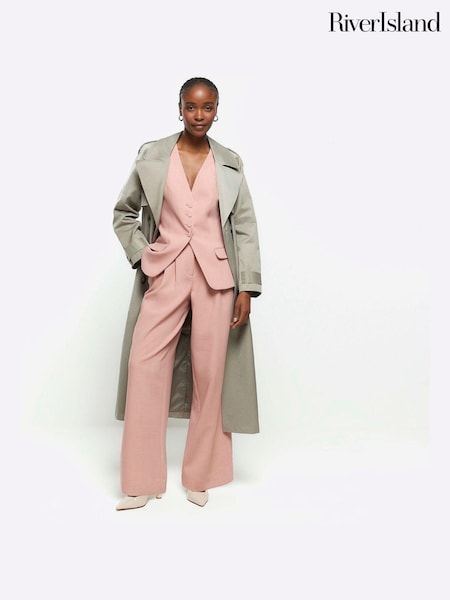 River Island Pink Triple Pleat Wide Leg Trousers (643049) | €20