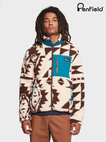 Penfield Brown Mens Winter Geo Mattawa Fleece Jacket (643187) | R$ 1,480