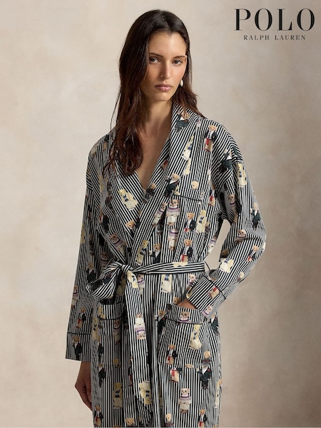Noir - Polo Ralph Lauren Bear Cotton Sleep Robe