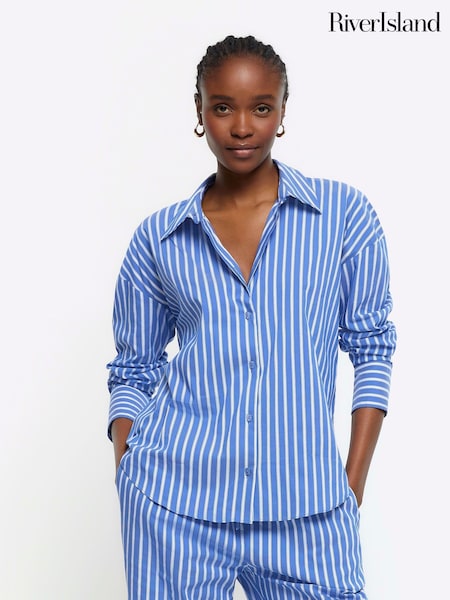River Island Stripe Wide Cuff Shirt (643564) | 125 LEI