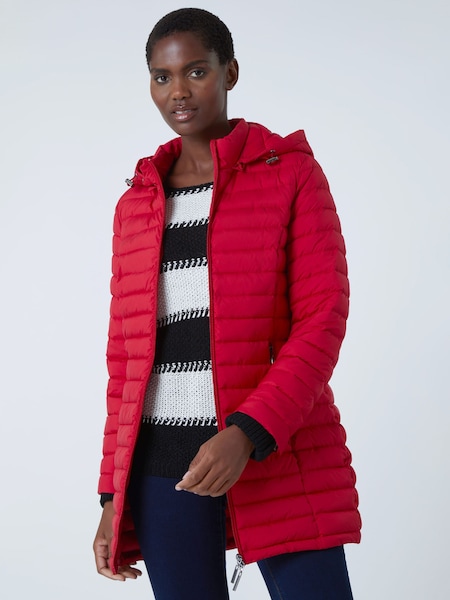 Roman Red Longline Padded Coat with Hood (643627) | €37