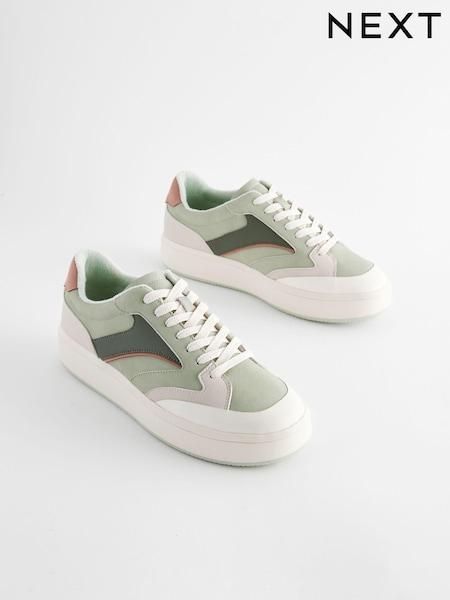 zelena - Forever Comfort® Panelled Retro Lace Up Trainers (643656) | € 22
