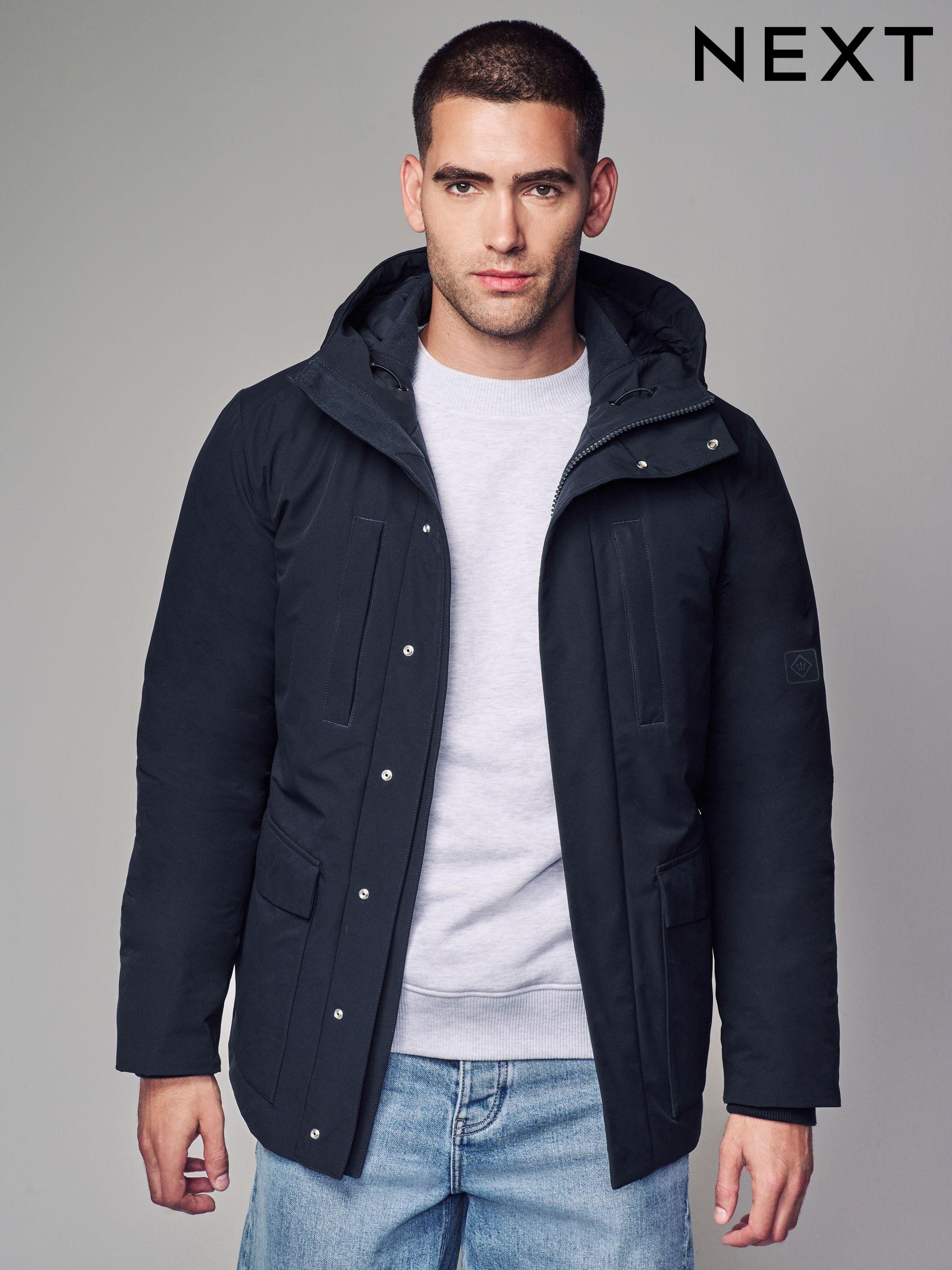 Mens Raincoats Blue Black Raincoat With Hood For Mens Next