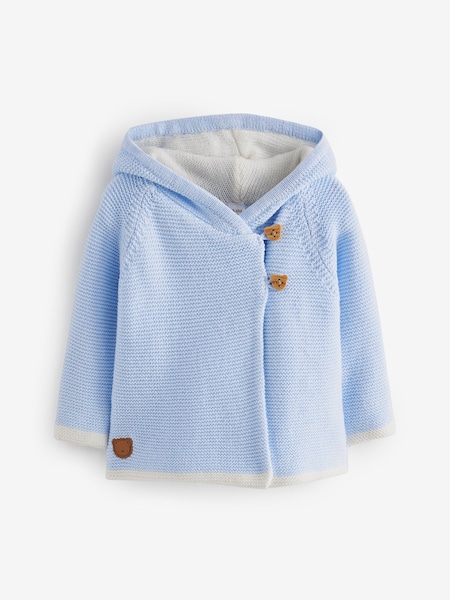 Rock-A-Bye Baby Boutique Blue 100% Cotton Knitted Hooded Jacket (644186) | AED64