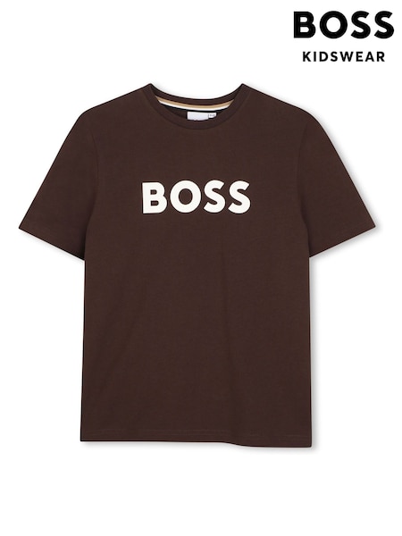 Brown - Boss Logo Short Sleeve T-shirt
