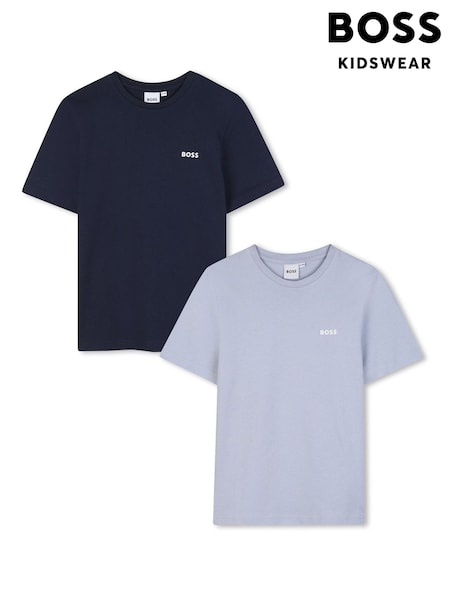 Navy Sininen/Sininen - BOSS Lipasto Logo t-paidat 2 Pack