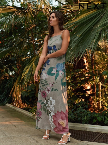 Neutral Floral Kew Collection Strappy Slip Dress (644375) | €33