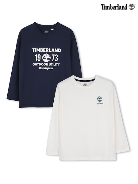 Mėlyna - Timberland Long Sleeve T-shirts Set 2 Pack