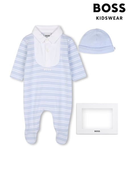 أزرق - Boss Pyjamas And Hat Set