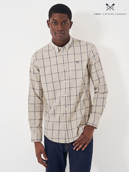 Crew Clothing Natural Brushed Twill Slim Fit 100% Cotton Shirt (644747) | AED189