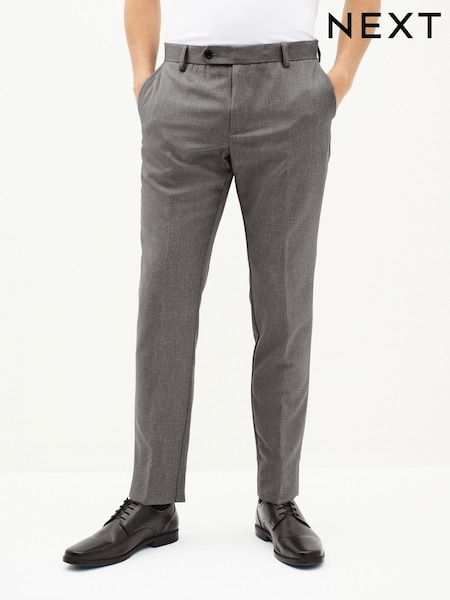Light Grey Skinny Machine Washable Plain Front Smart Trousers (644848) | € 5 - € 6