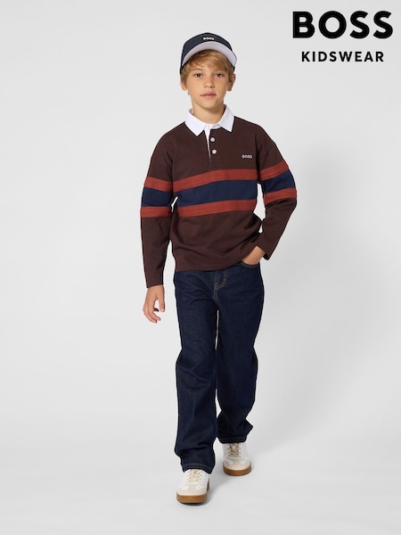 חום - Boss Long-sleeved Polo Shirt
