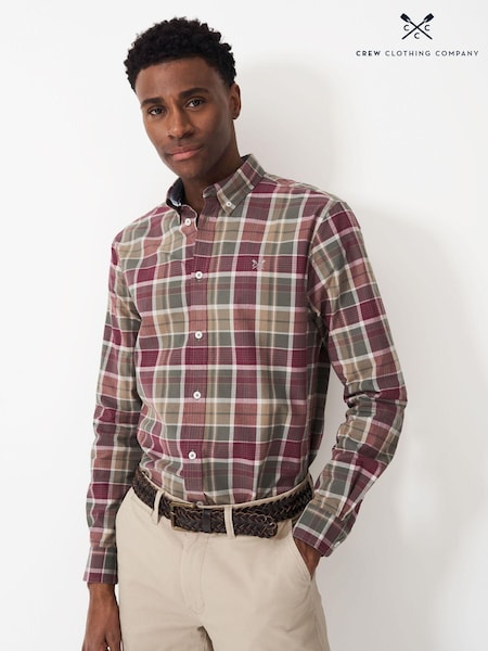 Crew Clothing Natural Check Print 100% Cotton Classic Shirt (644967) | 271 LEI