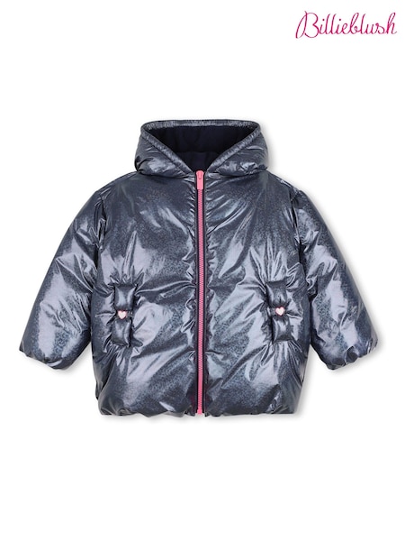 Blue - Billieblush Hooded Puffer Jacket