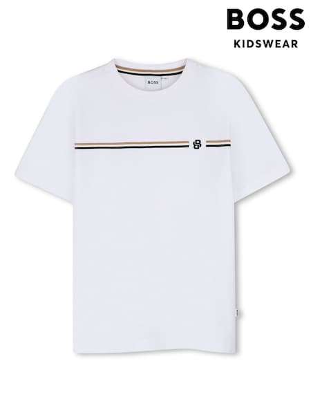 White - Boss Short-sleeved Cotton Jersey T-shirt