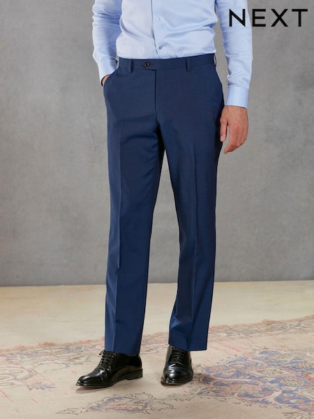 Blue Regular Fit Signature Tollegno Wool Suit: Trousers (645342) | € 20