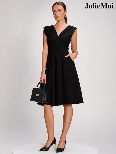 Black - Jolie Moi Plain Sleeveless Midi Dress