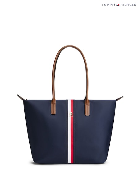 Blue - Tommy Hilfiger Popette Global Stripe Tote Bag