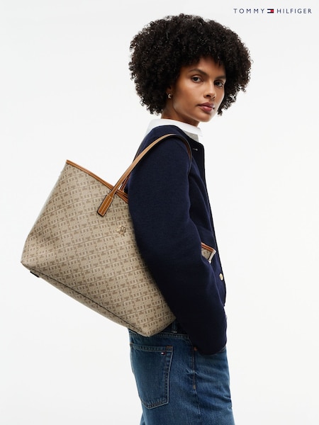 Brown - Tommy Hilfiger Monoplay Tote Bag