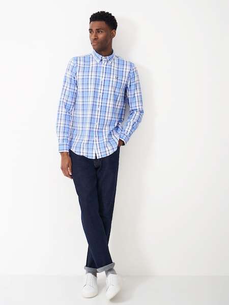 Crew Clothing Blue Slim Fit Russel Brushed 100% Cotton Shirt (645576) | €43