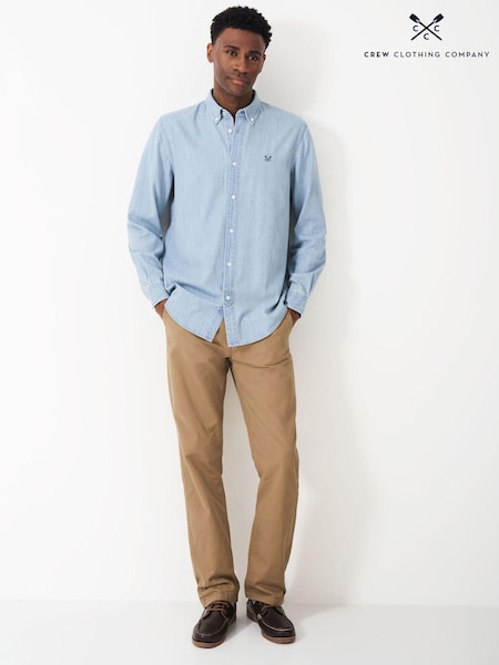 Crew Clothing Classic Fit 100% Cotton Chambray Long Sleeve Shirt (645601) | €43