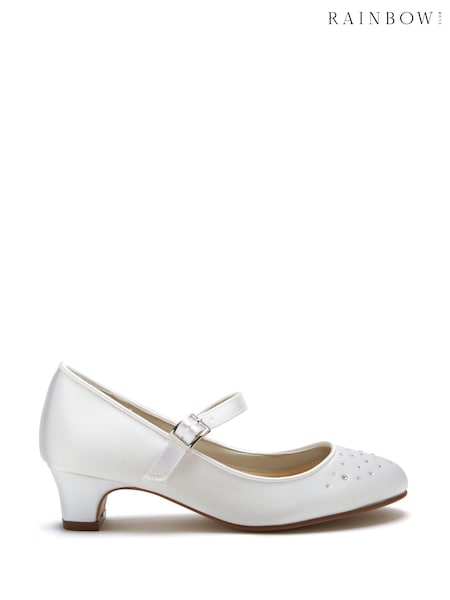 Rainbow Club White Kids Verity Satin Bridesmaid Shoes (645841) | 47 QAR