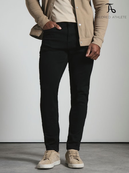 Սև - Regular Tailored Athlete Muscle Fit Stretch Jeans