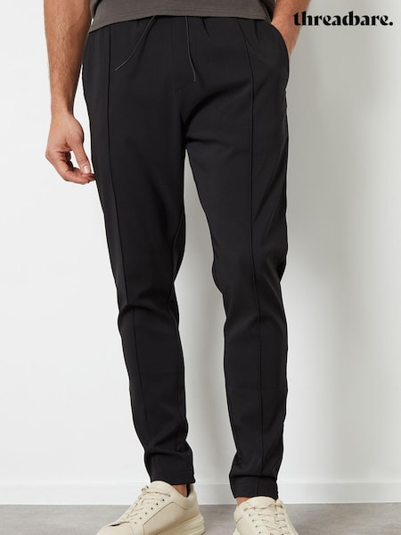 Threadbare Black Luxe Pull-On Seam Detail Stretch Trousers (646365) | R$ 405