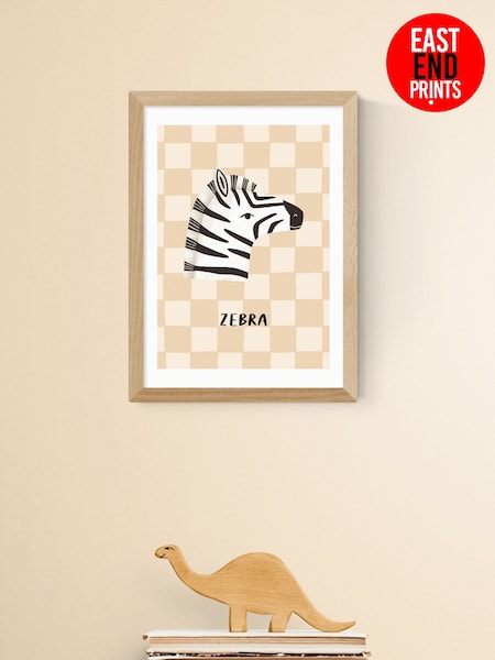 East End Prints Little Explorer: Zebra Wall Art Print By Kid Of The Village