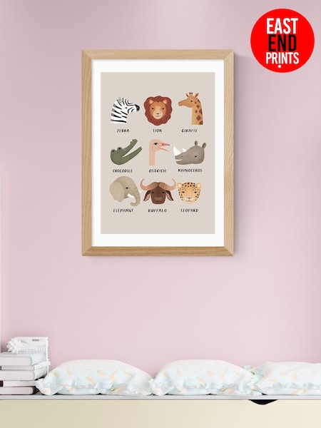 East End Prints Animal Safari In Stone Wall Art Print By Kid Of The Village