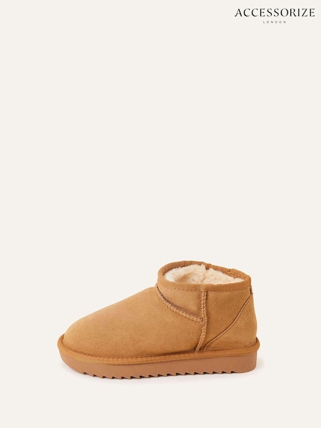 Accessorize Tan Brown Mini Suede Boots (647018) | €27