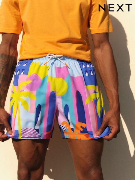 Multi Bright Abstract Scene Printed Swim Shorts (647261) | €4