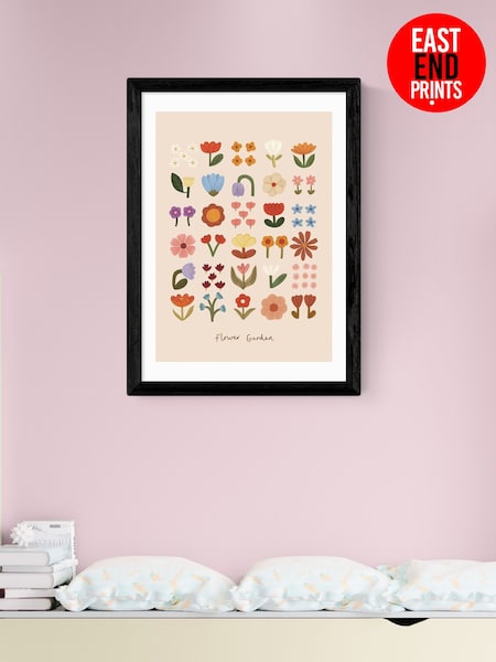 East End Prints Flower Garden Soft Pink Wall Art Print By Kid Of The Village