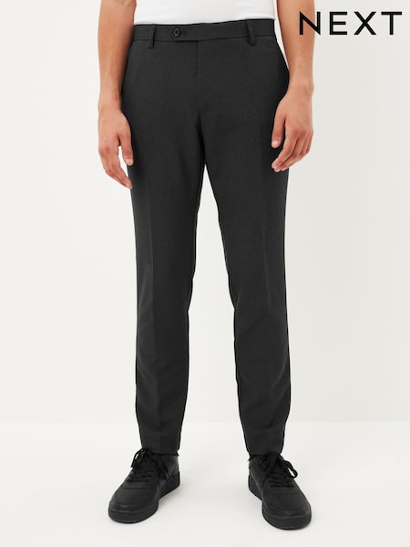 Charcoal Grey Skinny Fit Machine Washable Plain Front Smart Trousers (647599) | € 7