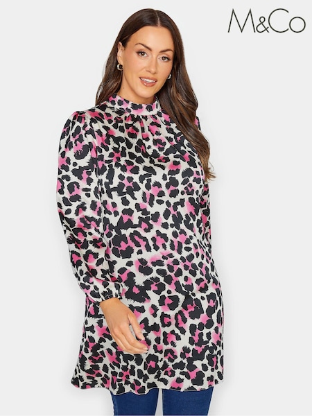 M&Co Pink High Neck Tie Tunic (647777) | €38