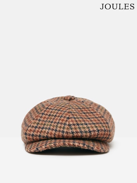 Joules Harrogate Brown Tweed Baker Boy Hat (647823) | €15
