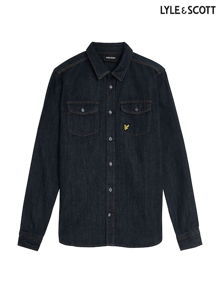 Lyle & Scott Blue Boys Mid Wash 100% Cotton Denim Shirt (648793) | R$ 545