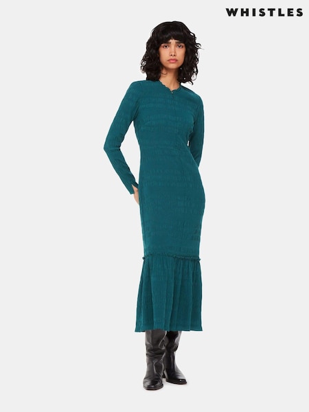 Whistles Green Mila Textured Dress (648806) | €79