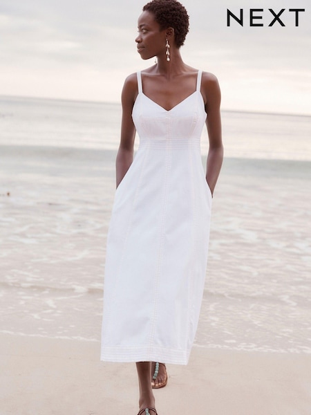Ecru - Strappy Midi Summer Dress (648880) | 35 €