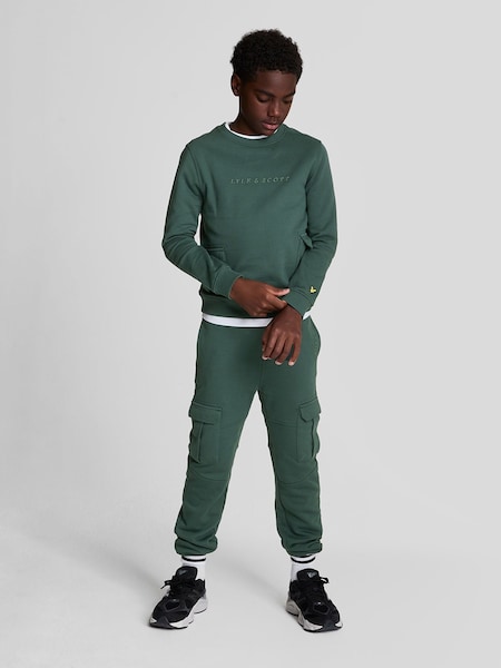 Verde - Lyle & Scott Băieți Pantaloni tip cargo Jersey 100% Cotton Pantaloni sport (649055) | 250 LEI