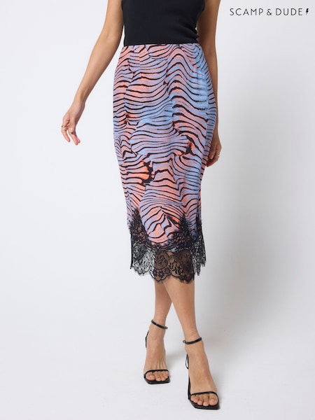 Bleu - Scamp & Dude Lace Hem Slip Skirt