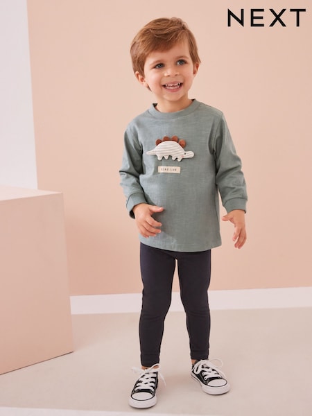 Green Dinosaur Long Sleeve 100% Cotton Top and Leggings Set (3mths-7yrs) (650024) | $26 - $35