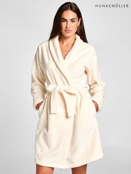 White - Hunkemoller Fleece Bathrobe