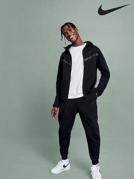 Nike Black Tech Fleece Zip Through Hoodie (650264) | €70