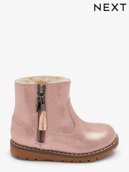 Золотисто-розовый - Warm Lined Tassel Detail Zip Boots (650425) | €7 - €8